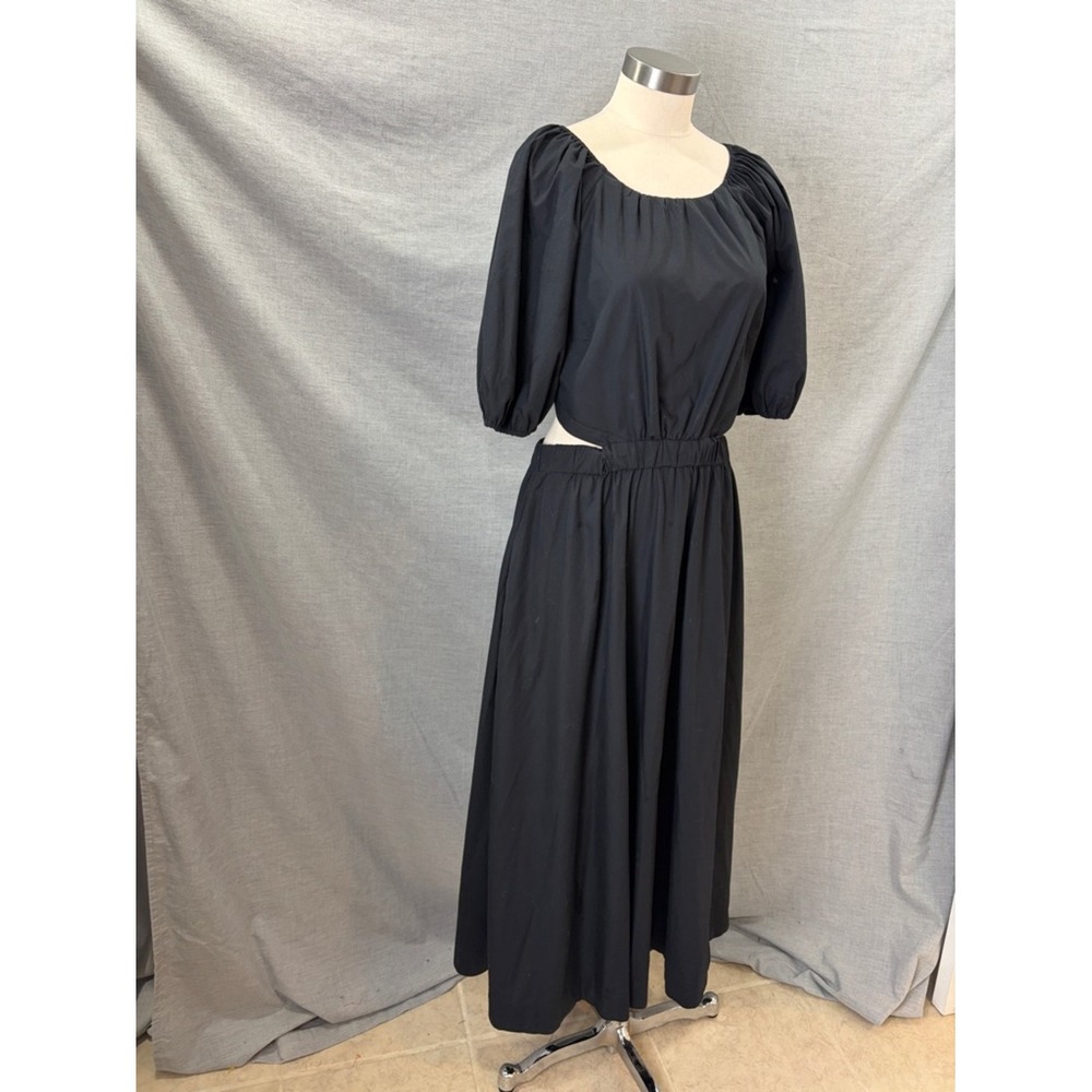 Abercrombie & Fitch Black Open Back Puff Sleeve Maxi Dress M - Picture 9 of 11
